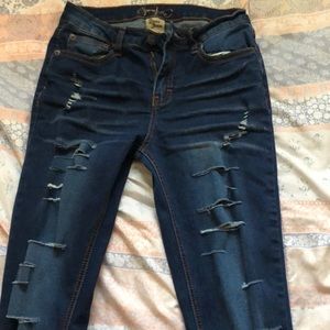 Distressed jeans